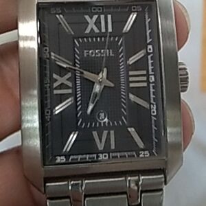 Fossil Black Dial Silver Watch